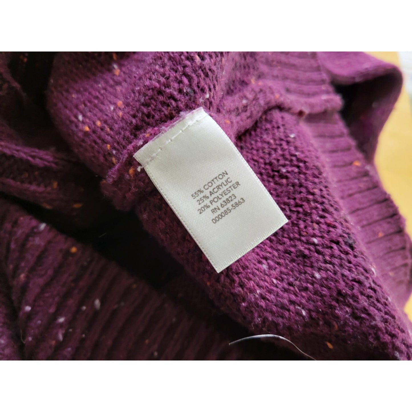 CJ Banks Womens Sweater Extra Large Cable Knit Purple Speckled Casual Soft