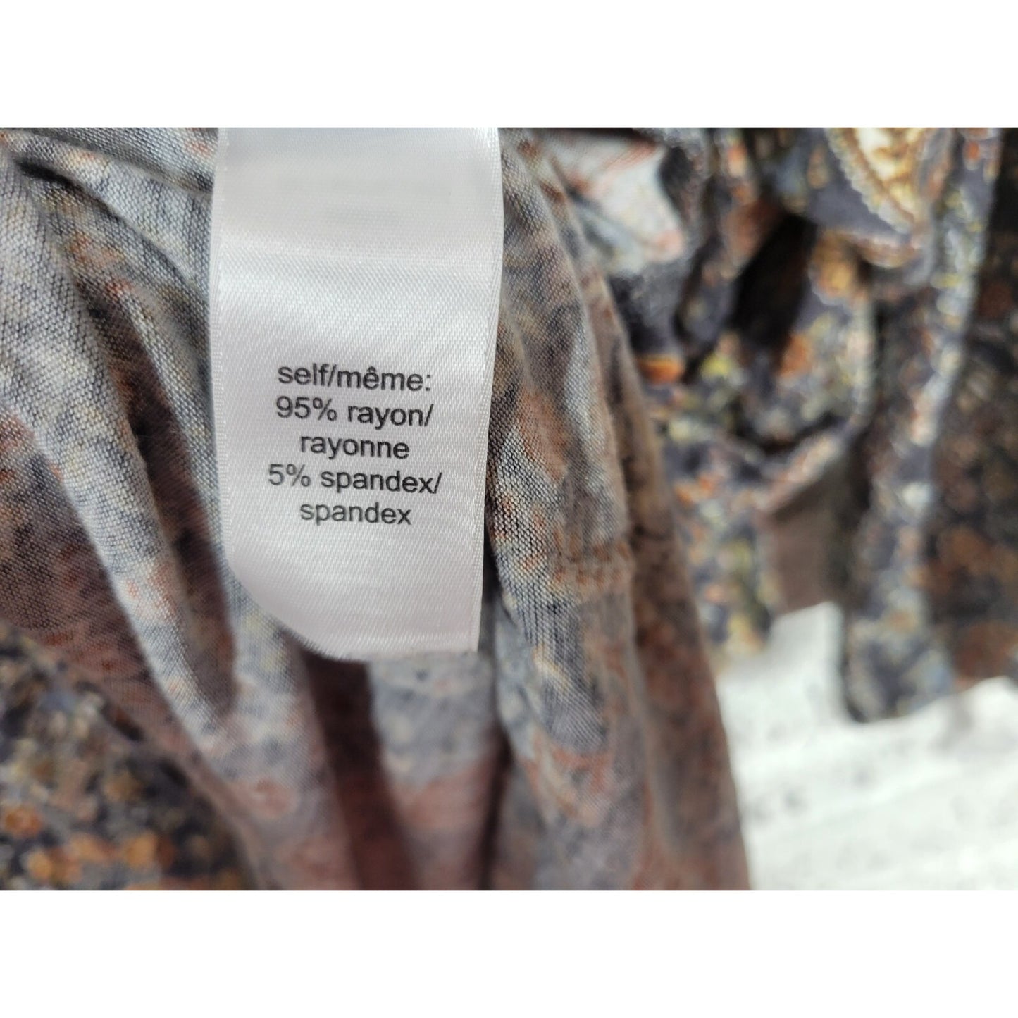 Maurices Womens Top 3 3X Plus Cold Shoulder Black Brown Paisley Crochet Ruffle