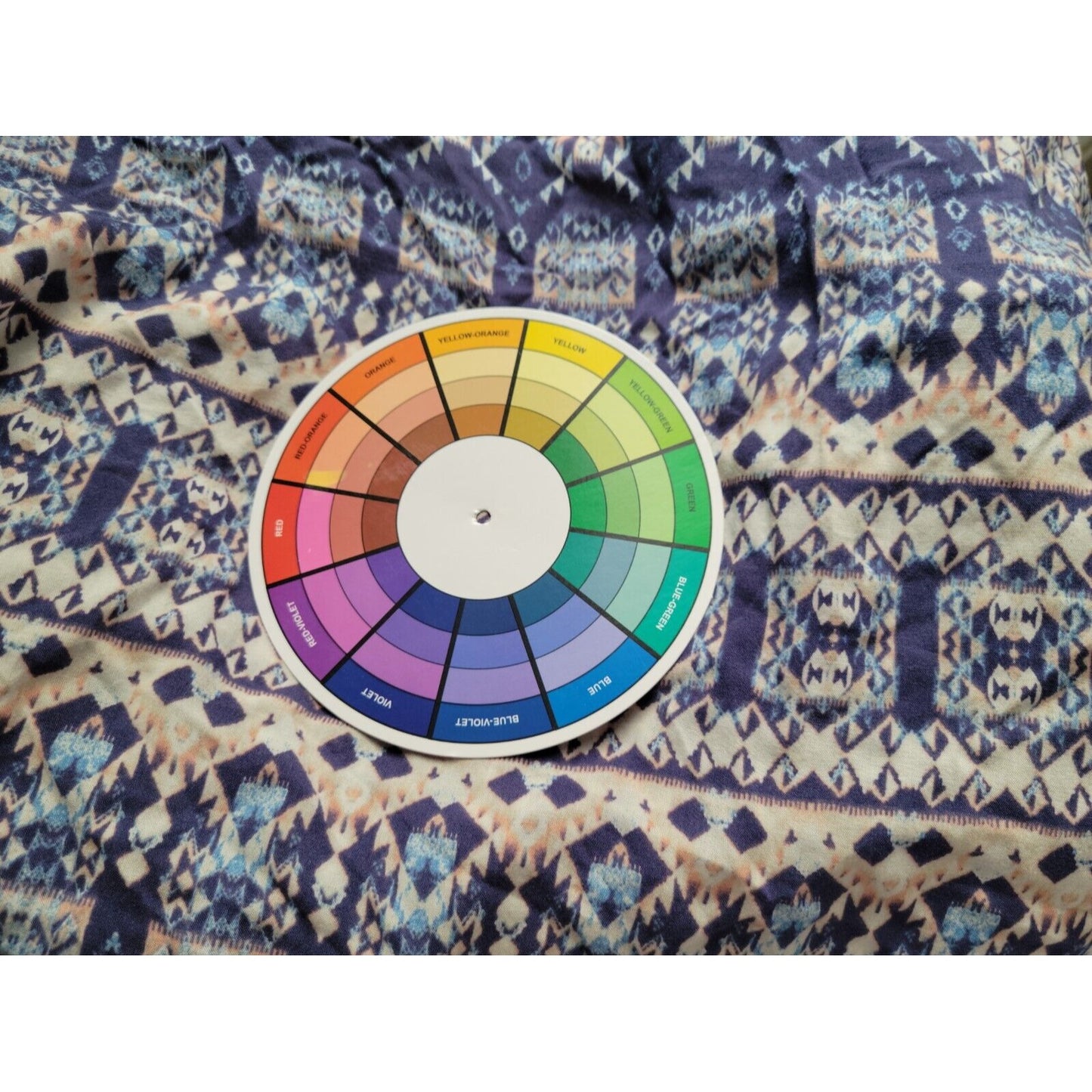 Avenue Womens Top 26 28 Plus Tunic Keyhole Blue Geometric Crochet Lace Trim