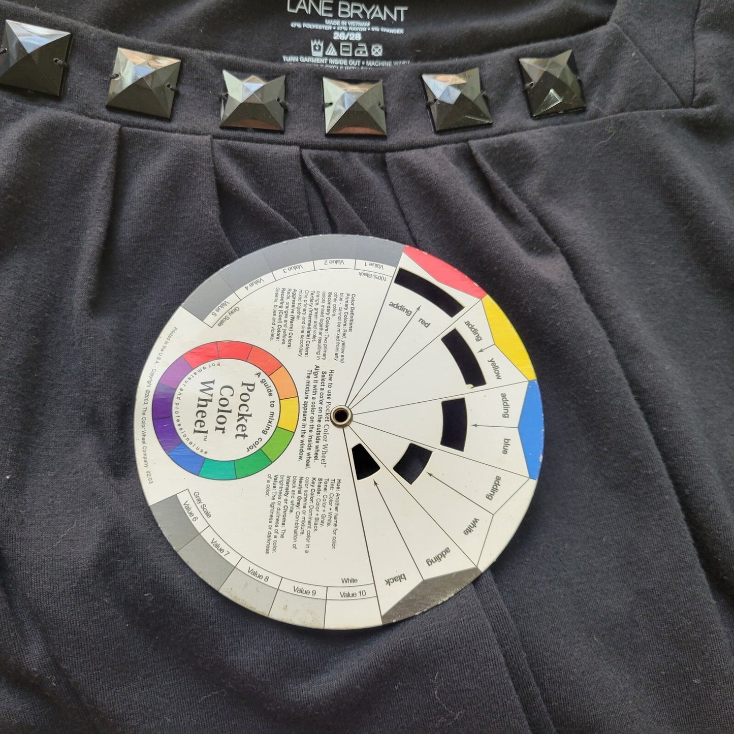 Lane Bryant Womens Top 26 28 Plus Tank Black Poly Blend Beaded Pleated Career