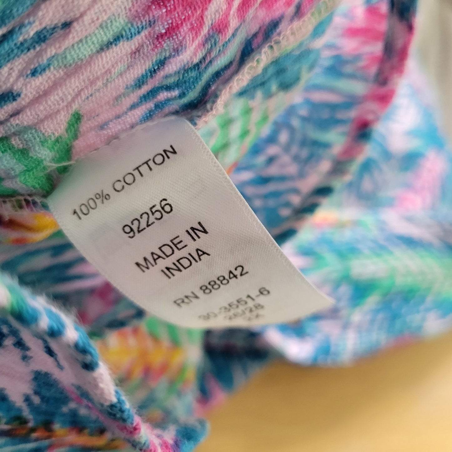 Woman Within Womens Top 2X Plus Roll Tab 3/4 Sleeve Blue Floral Crinkle Pintuck