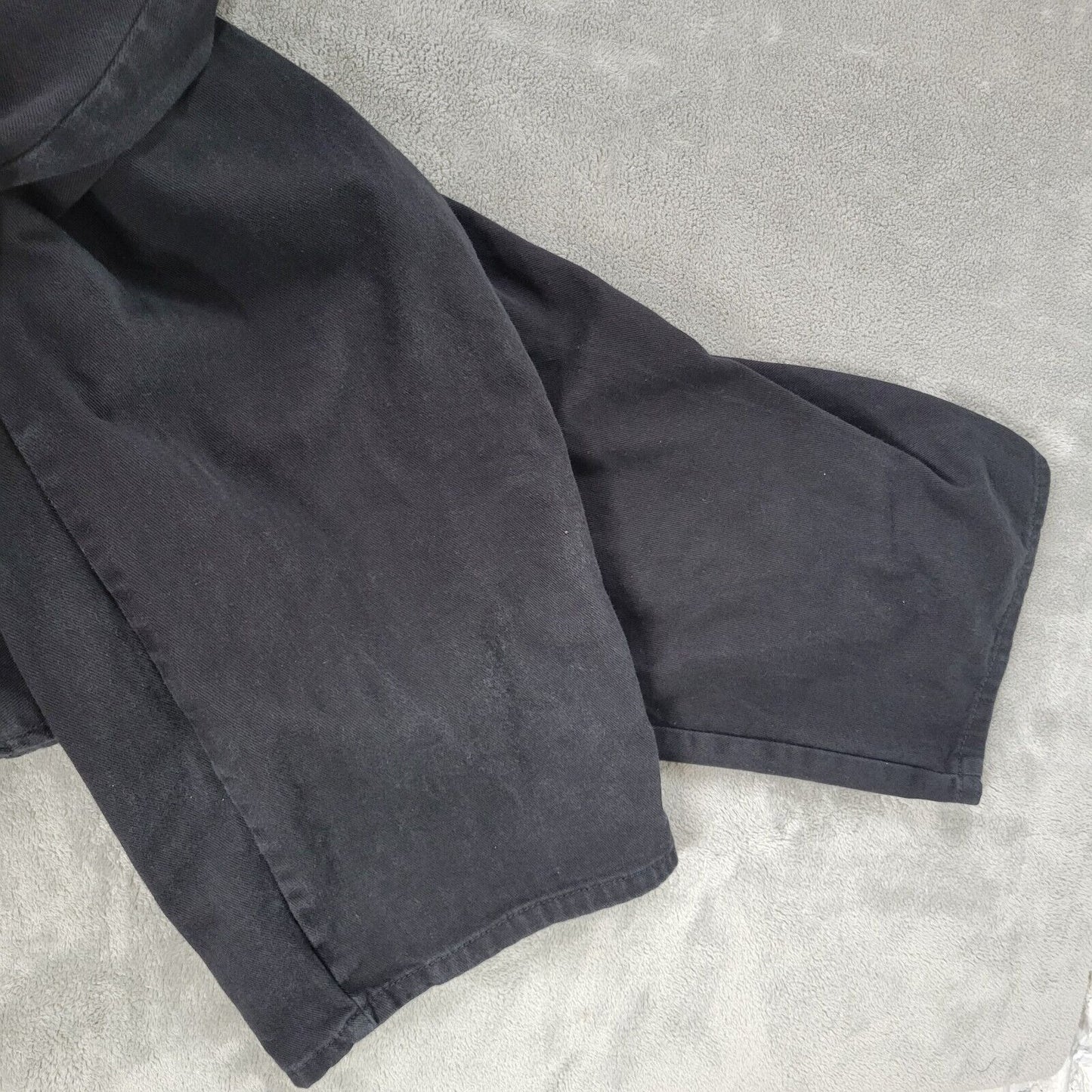 Woman Within Womens Jeans 34W Plus Straight Leg Black Denim Cotton Zip Fly Comfy