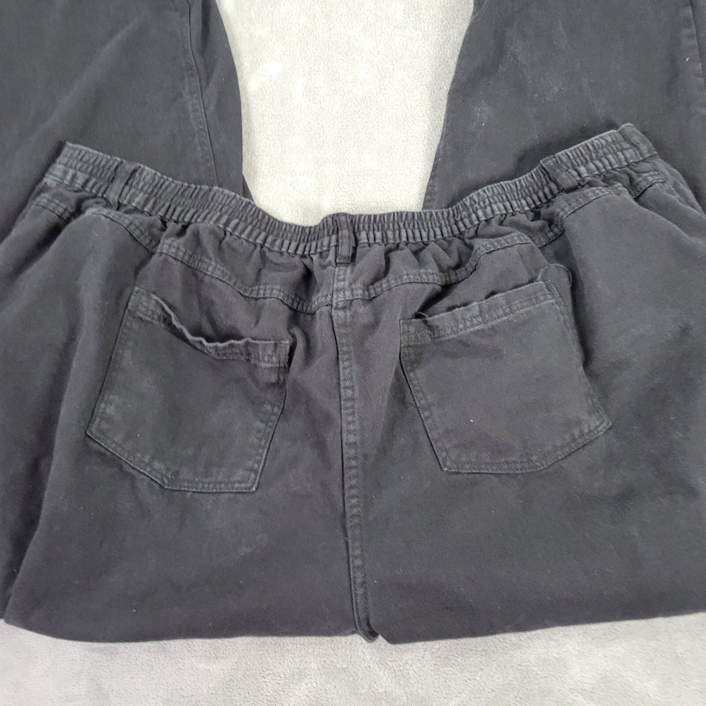 Woman Within Womens Jeans 34W Plus Straight Leg Black Denim Cotton Zip Fly Comfy