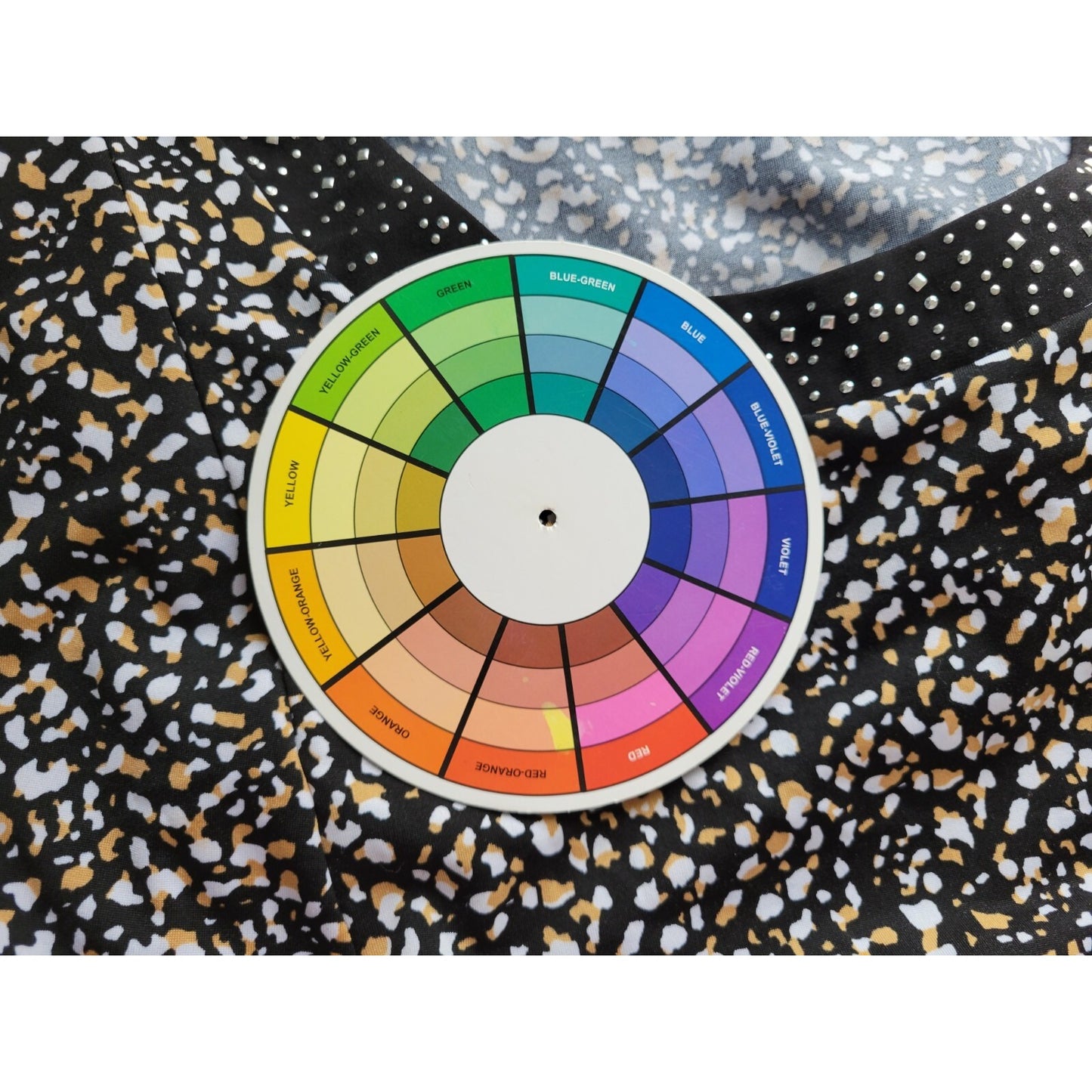 Kim Rogers Curvy Womens Top 2X Plus Tunic Black Animal Print Studded Career