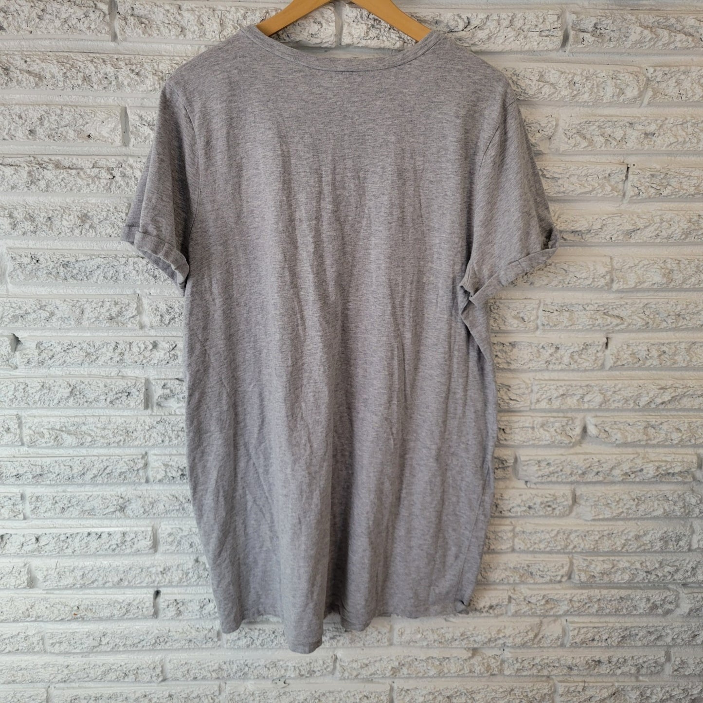 Forever 21 Womens Pajama Top 2X Plus Cuff Short Sleeve Gray Comfy Lace Up Lounge