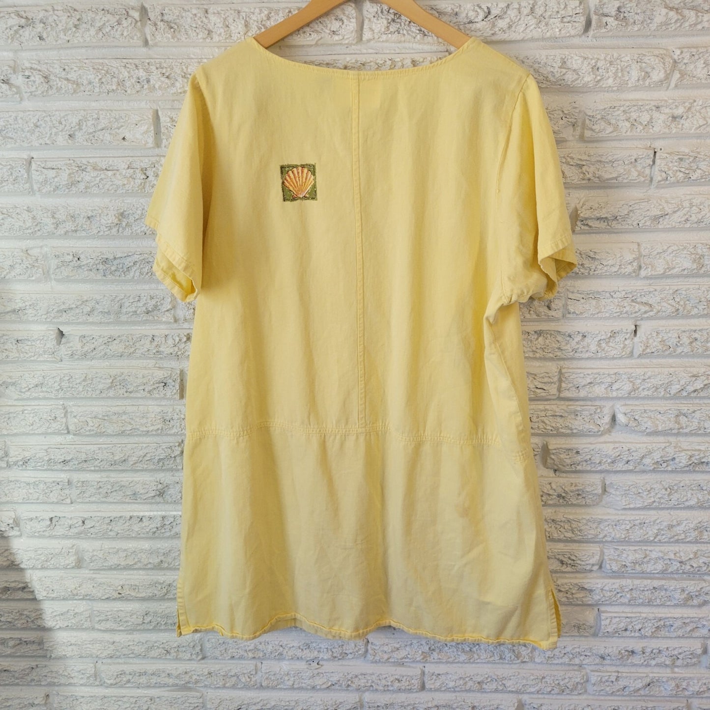 Gemini II Womens Dress 1X Plus Short Sleeve Mini Sailboat Pockets Casual Cotton