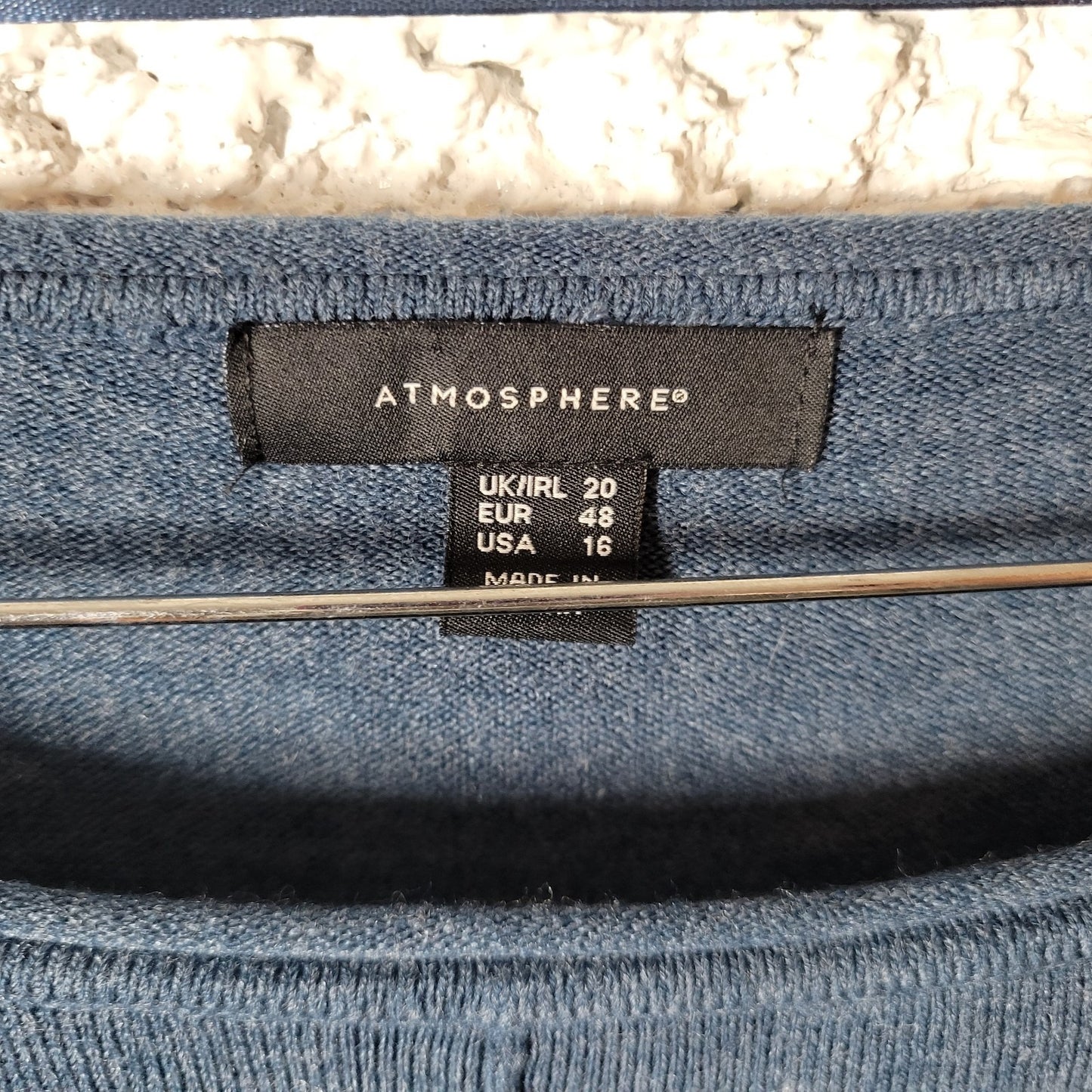 Atmosphere Womens Dress 16 Sweater Mini Long Sleeve Blue Soft Acrylic Comfy