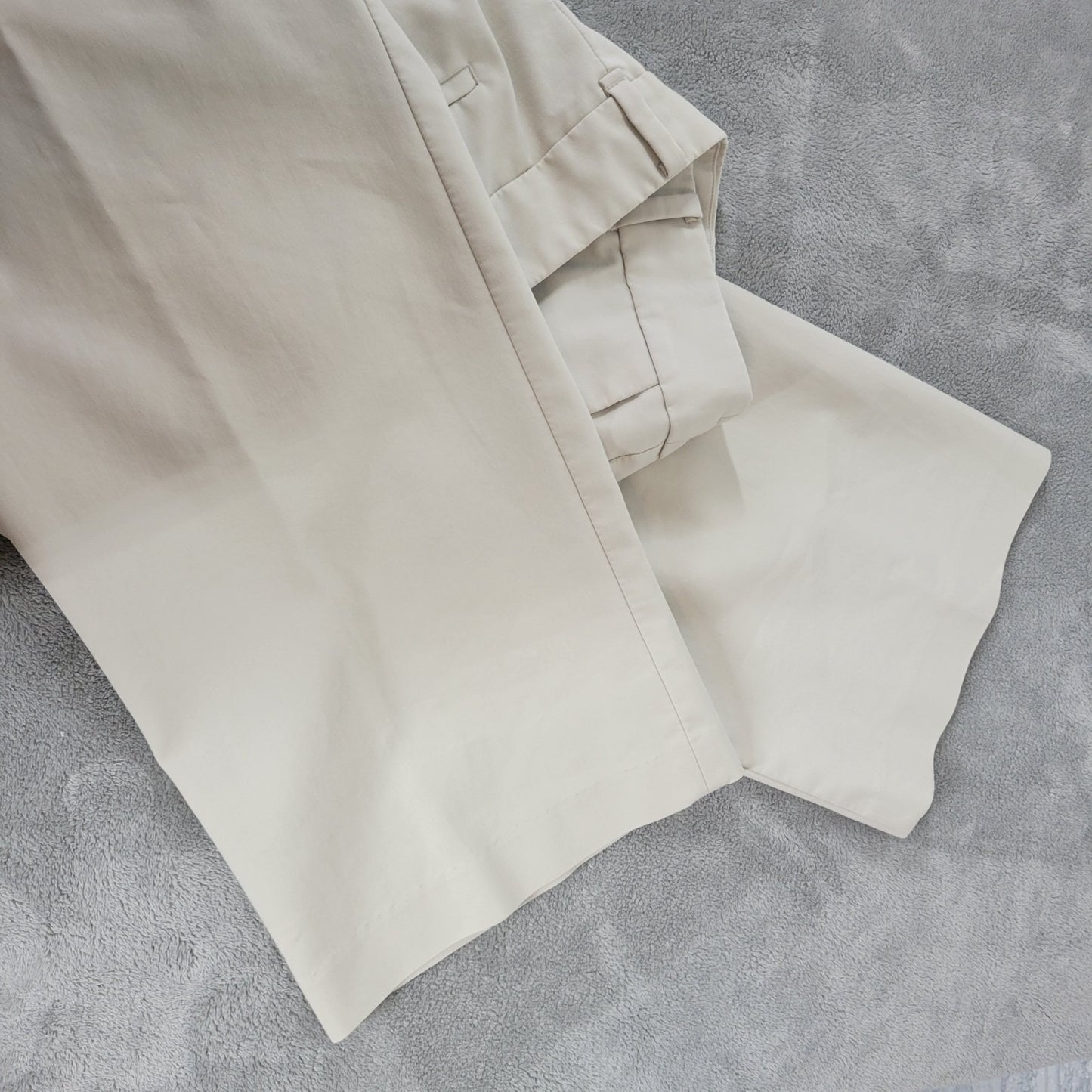 Talbots Womens Pants 20W Plus Heritage Straight Leg Off White Zip Fly Pockets