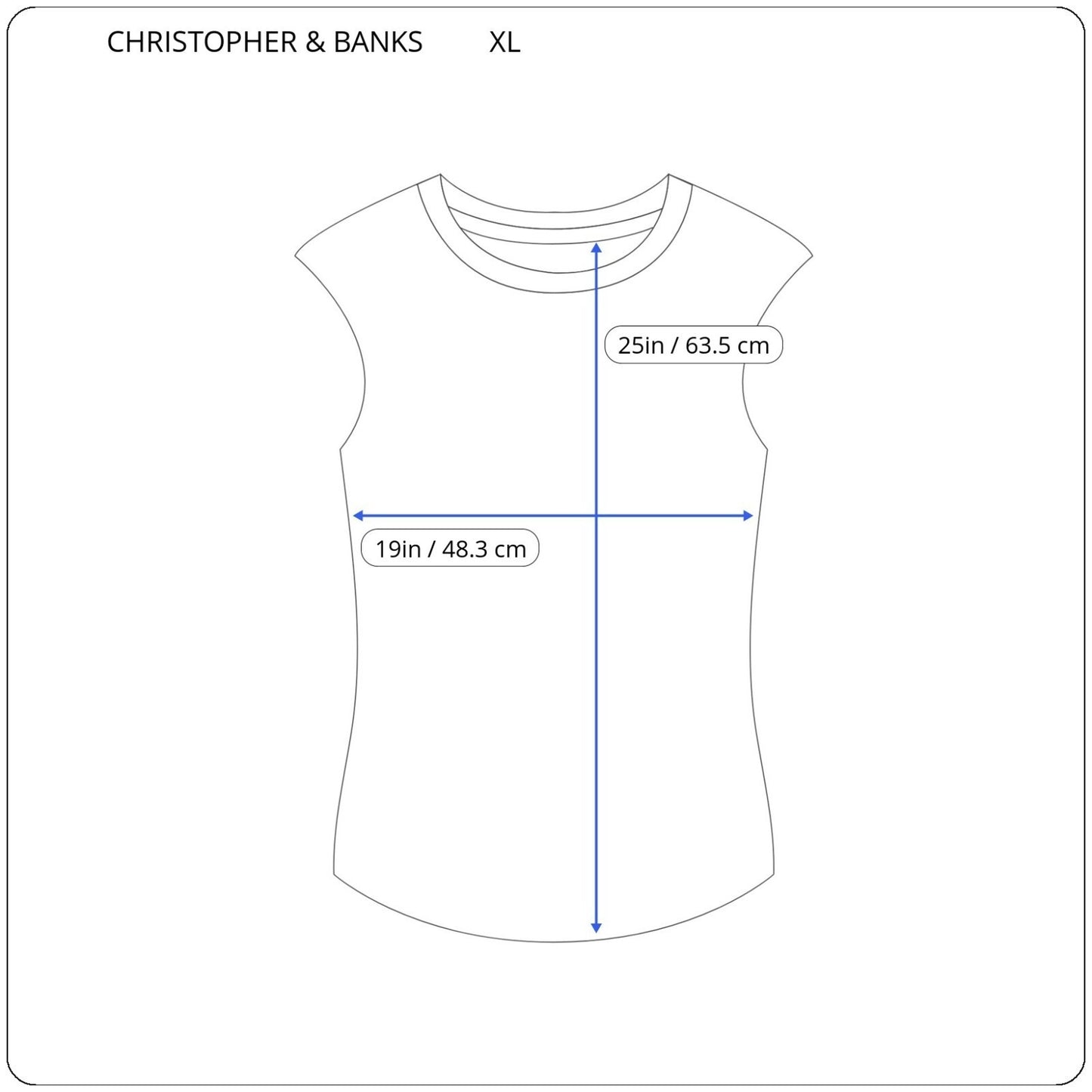 Christopher & Banks Womens XL Top Sleeveless Blue Polka Dot 100% Cotton