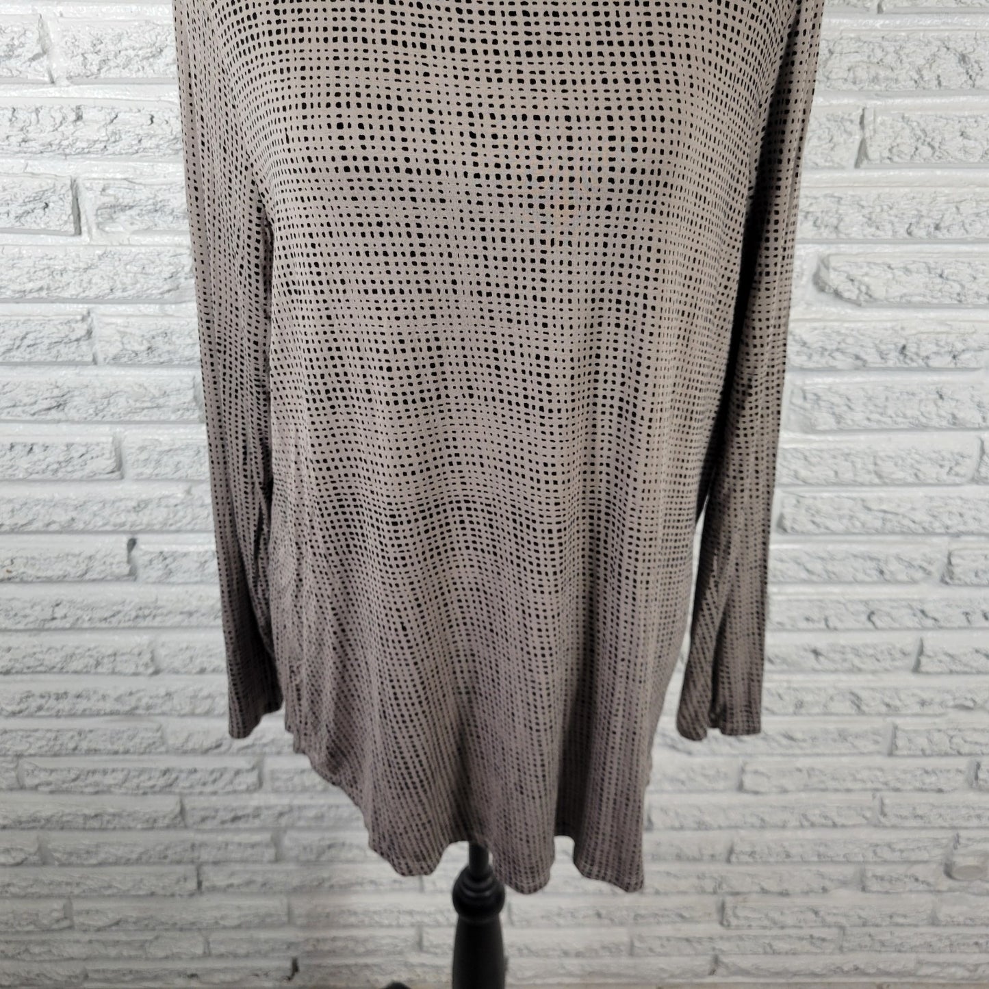 Apt 9 XL Tunic Top Gray Black Tiny Squares Geometric Stretch GEO272E
