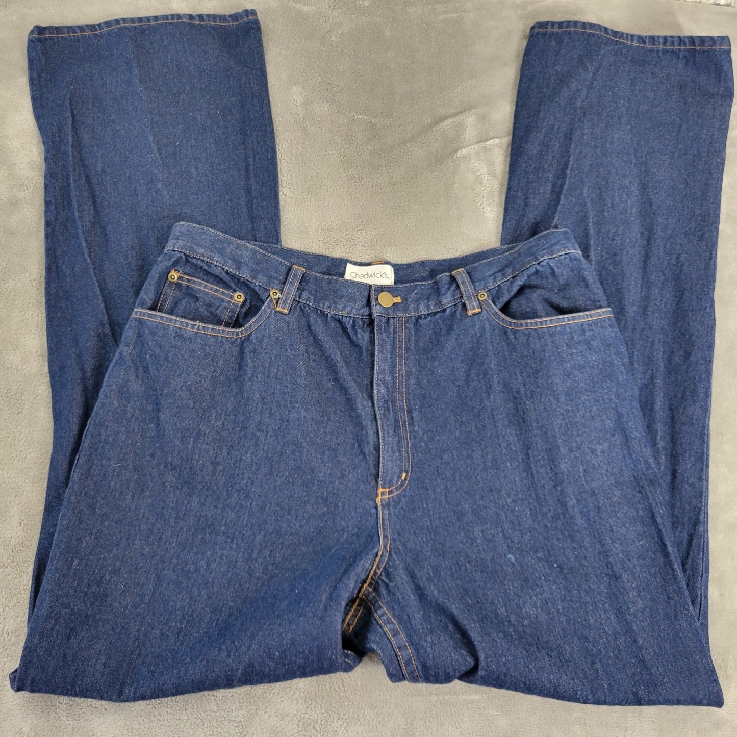 Chadwicks Womens Jeans 16T Tall Boot Cut Dark Blue Denim Wash Cotton Pockets