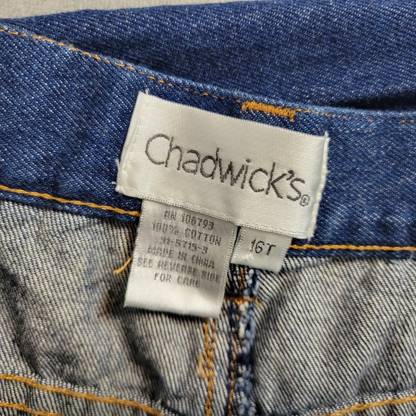 Chadwicks Womens Jeans 16T Tall Boot Cut Dark Blue Denim Wash Cotton Pockets
