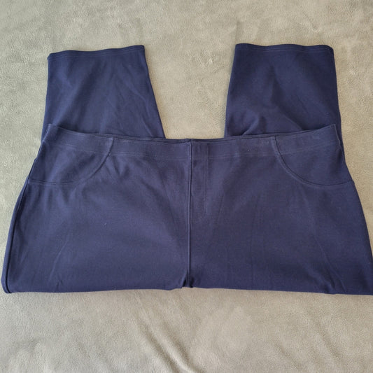 Liz Claiborne Womens Pants 3XP Plus Petite Capri Blue Cotton Blend Comfy Casual