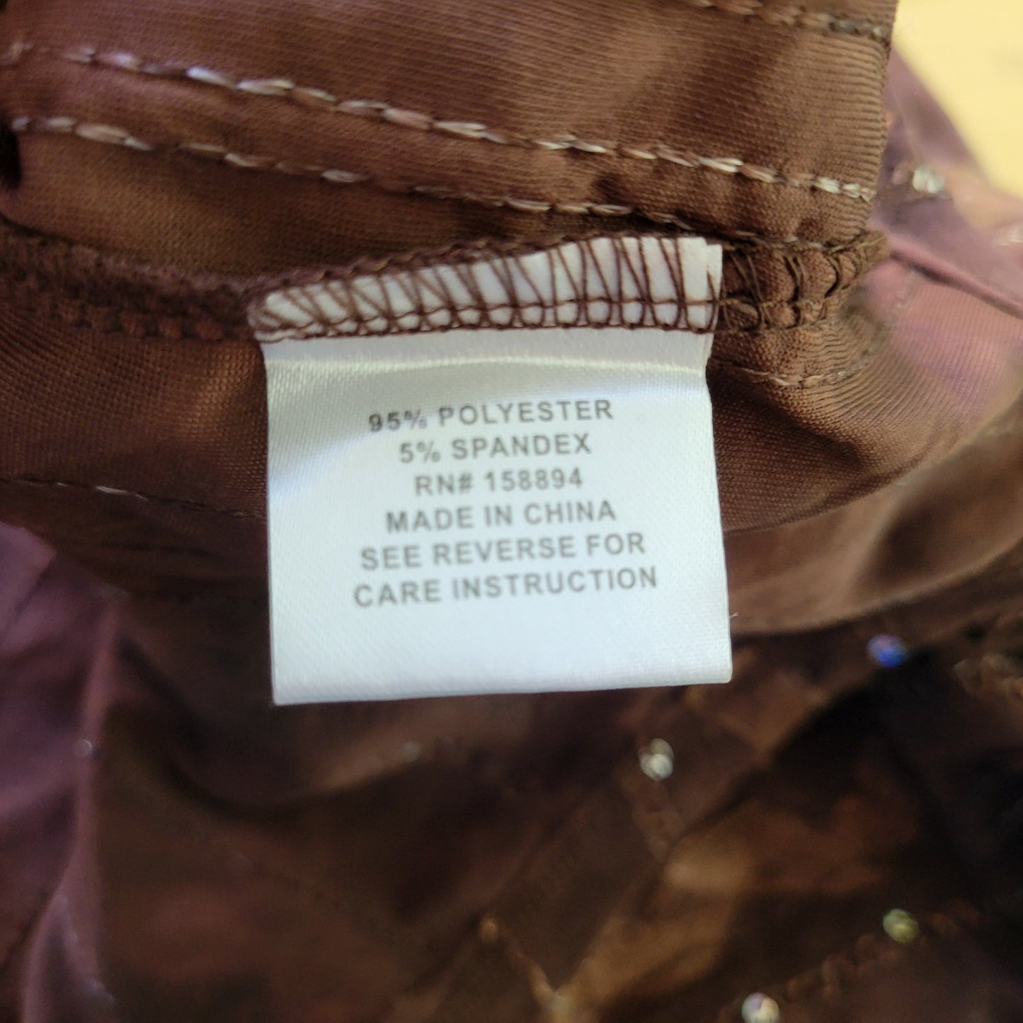 Shannon Ford Womens Top 2X Plus Tunic Brown Asymmetric Sequins Poly Blend Comfy