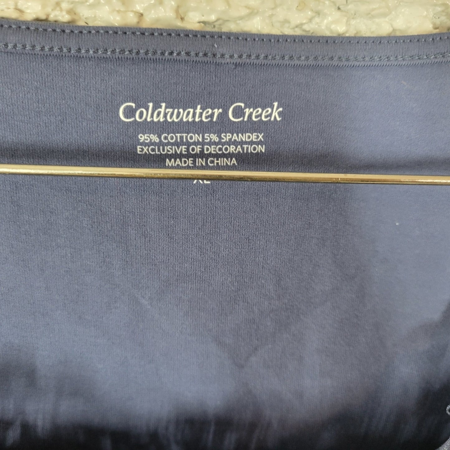 Coldwater Creek Women Top Extra Large Tank Blue Lace Neckline Lightweight Office