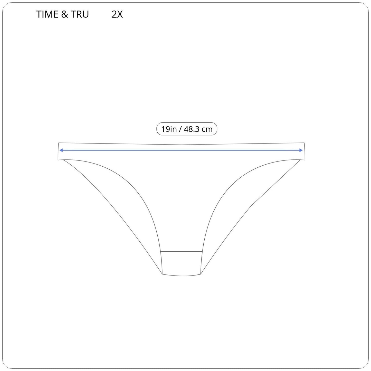 Time Tru Womens Swim Bikini Bottom 2X 20W 22W Plus Blue Tie Dye Comfy New