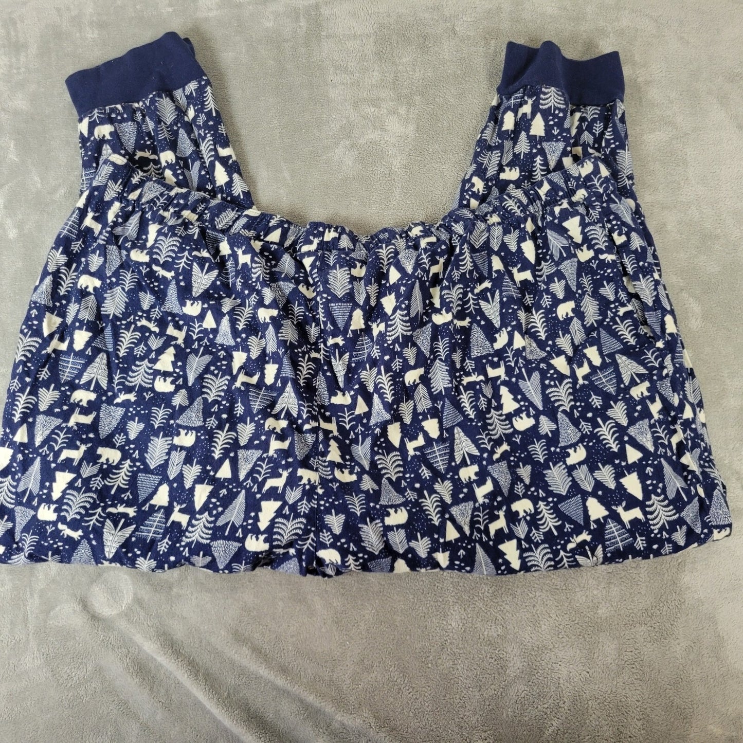 Christmas Old Navy Womens Pajama Pants 4X Plus Cropped Blue Lightweight Cotton