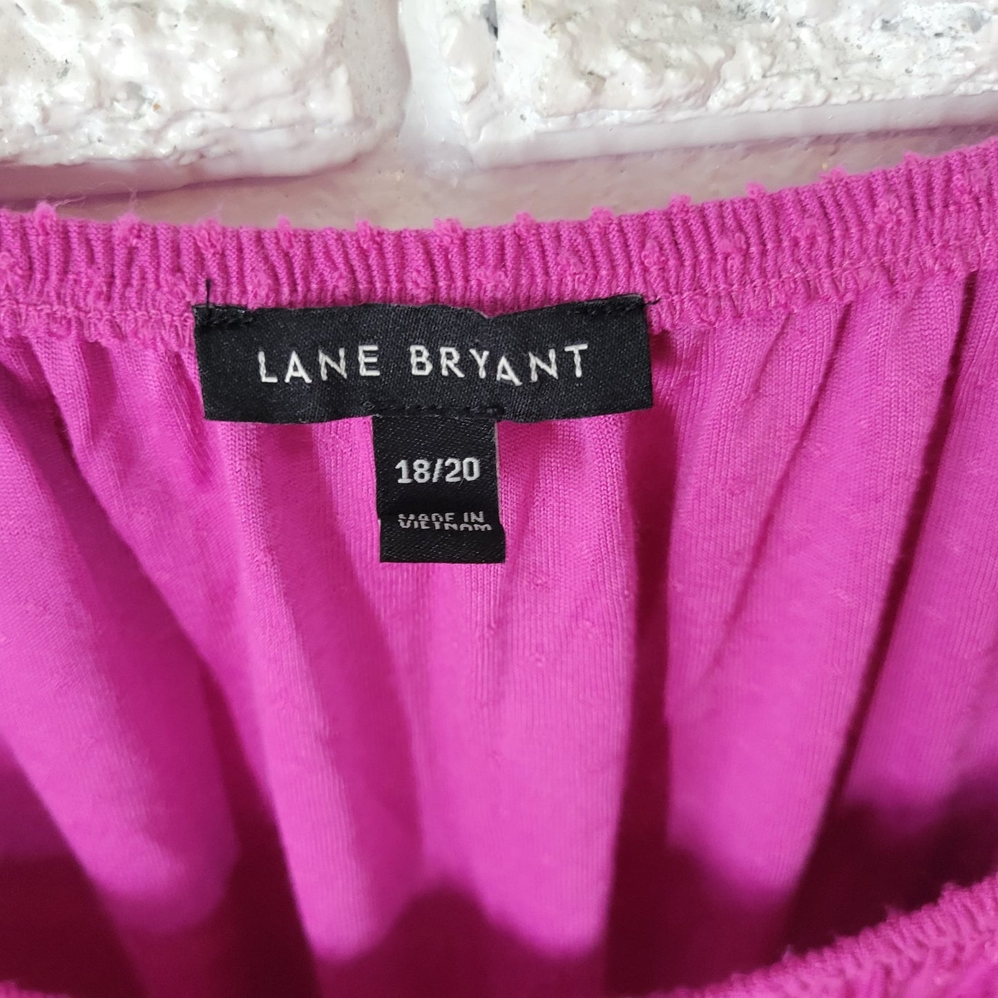 Lane Bryant Womens Top 18 20 Plus On Off Shoulder Purple Swiss Dot Polyester