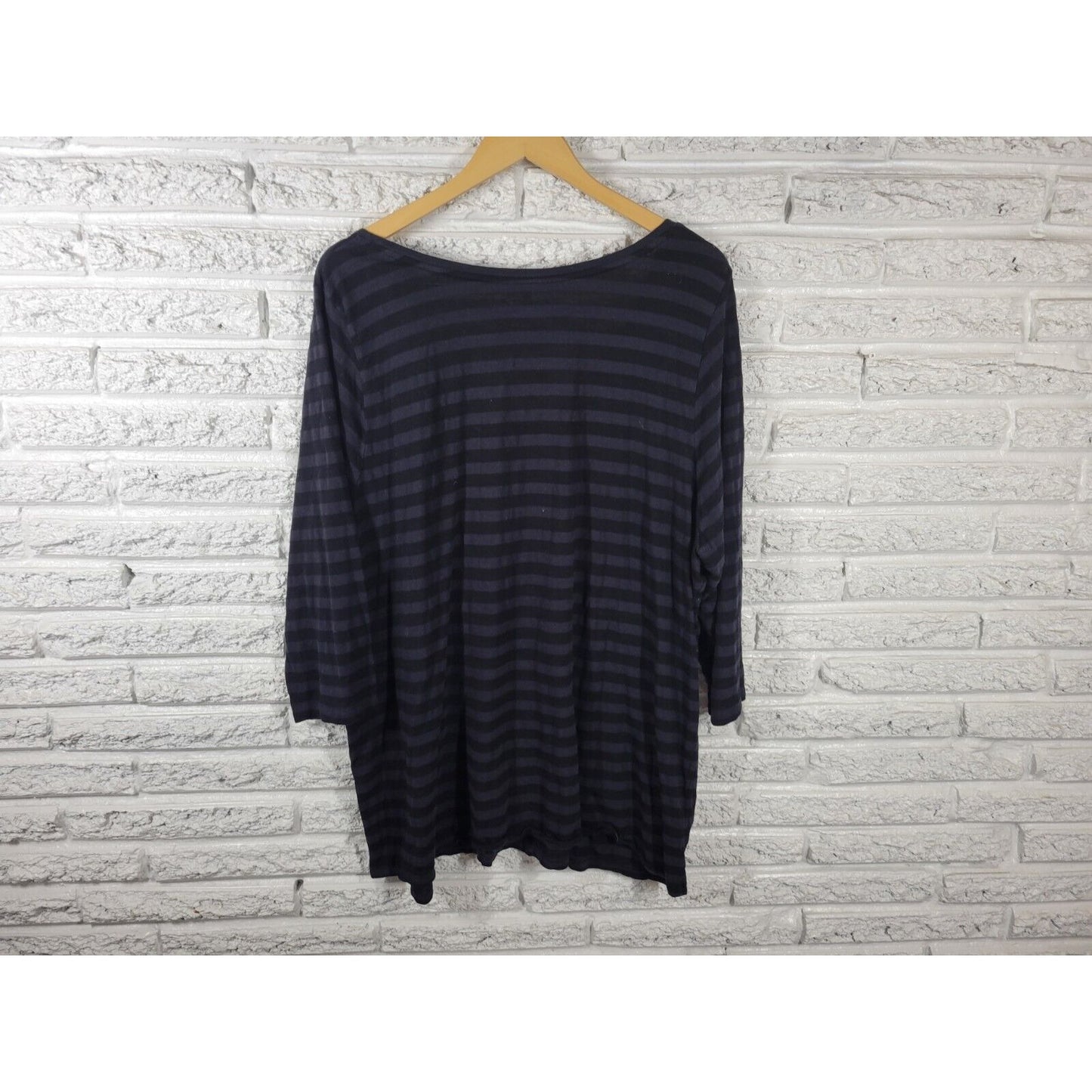 Lane Bryant Womens Top 26 28 Plus Tee 3/4 Sleeve Cotton Black Rock Star Glitter