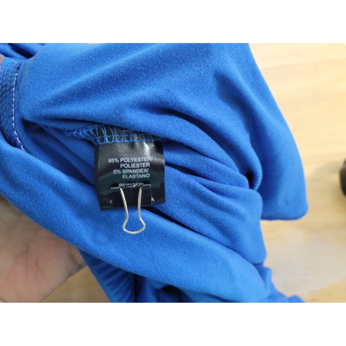 Rouge Womens Jumpsuit 3X Plus Sleeveless Tapered Ruched Pullover Polyester Blue