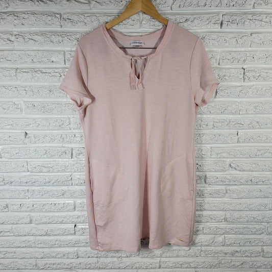 Calvin Klein Womens Swim Cover Up XL Pink Heather Pockets Soft Keyhole Comfy