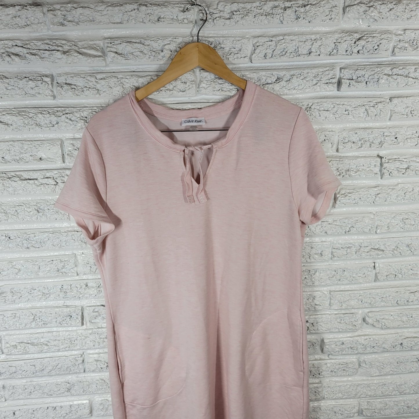 Calvin Klein Womens Swim Cover Up XL Pink Heather Pockets Soft Keyhole Comfy