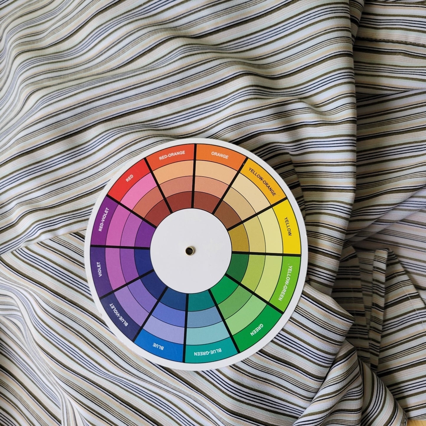 Maggie Barnes Womens Top 3X Plus 3/4 Slit Sleeve Button Green Striped Poly Blend