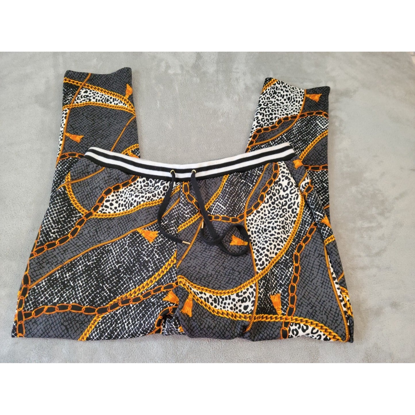 Ashley Sport Women Pants 22 24 Plus Jogger Pull On Comfy Animal Print Poly Blend