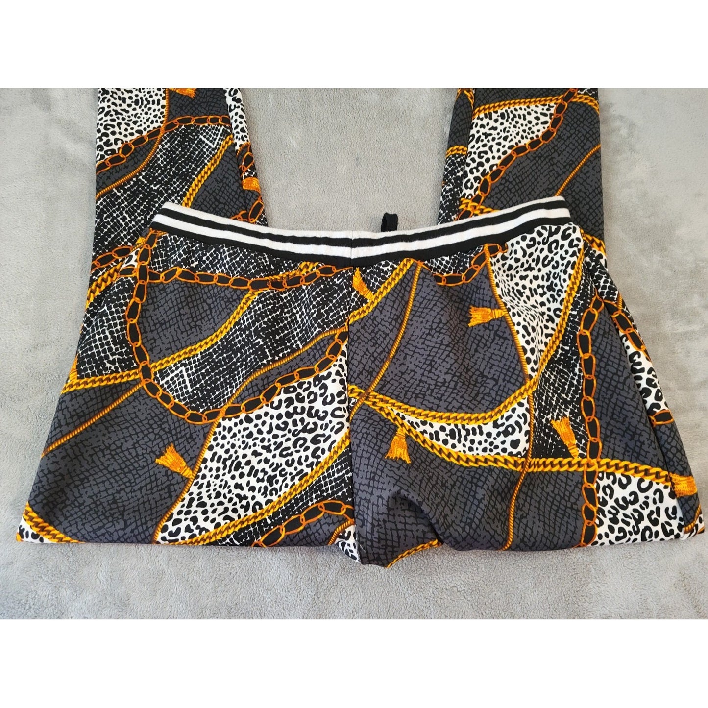 Ashley Sport Women Pants 22 24 Plus Jogger Pull On Comfy Animal Print Poly Blend