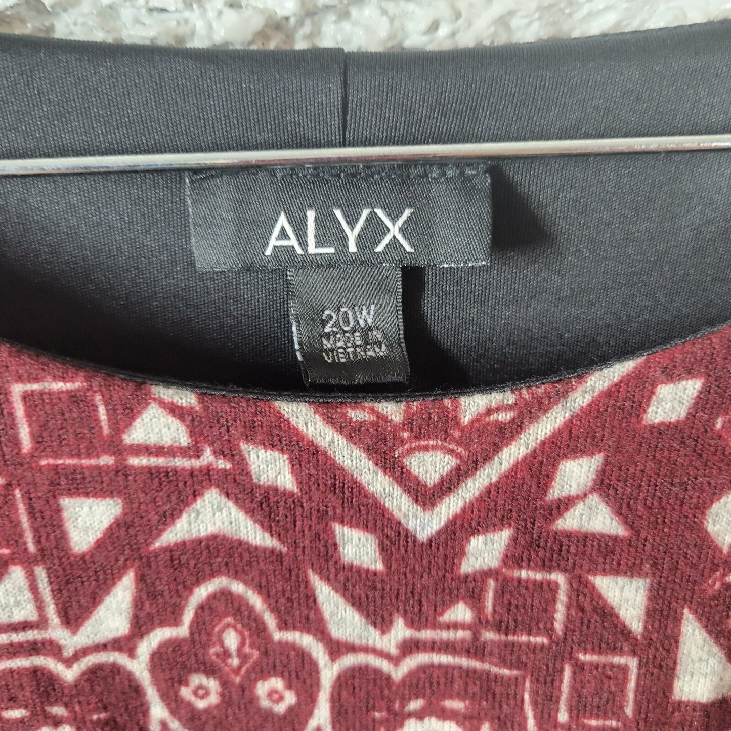 Alyx Dress Size 20W Brown Geometric Knit Lined Long Sleeve Casual Knee Lengt