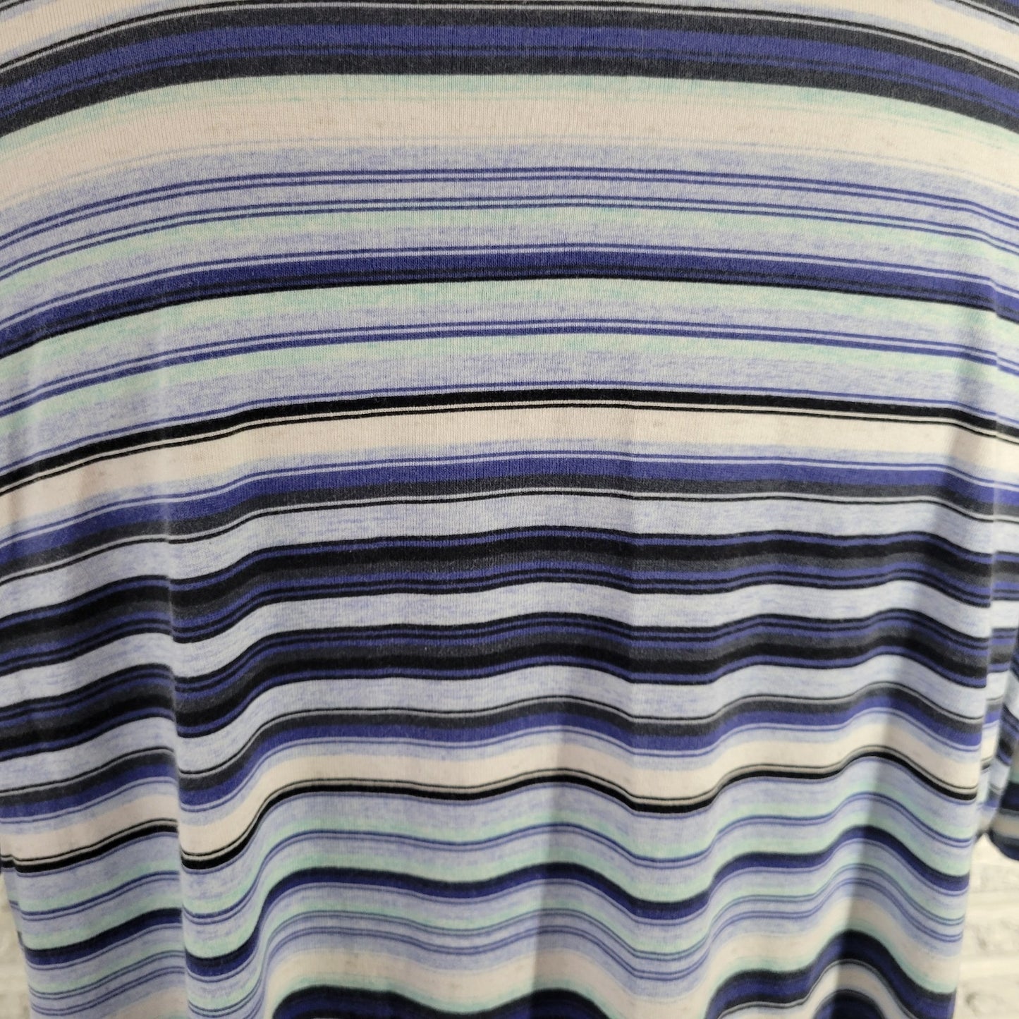 Croft Barrow Womens Top 1X Plus Tee Short Sleeve Blue Stripe Cotton Comfy Casual