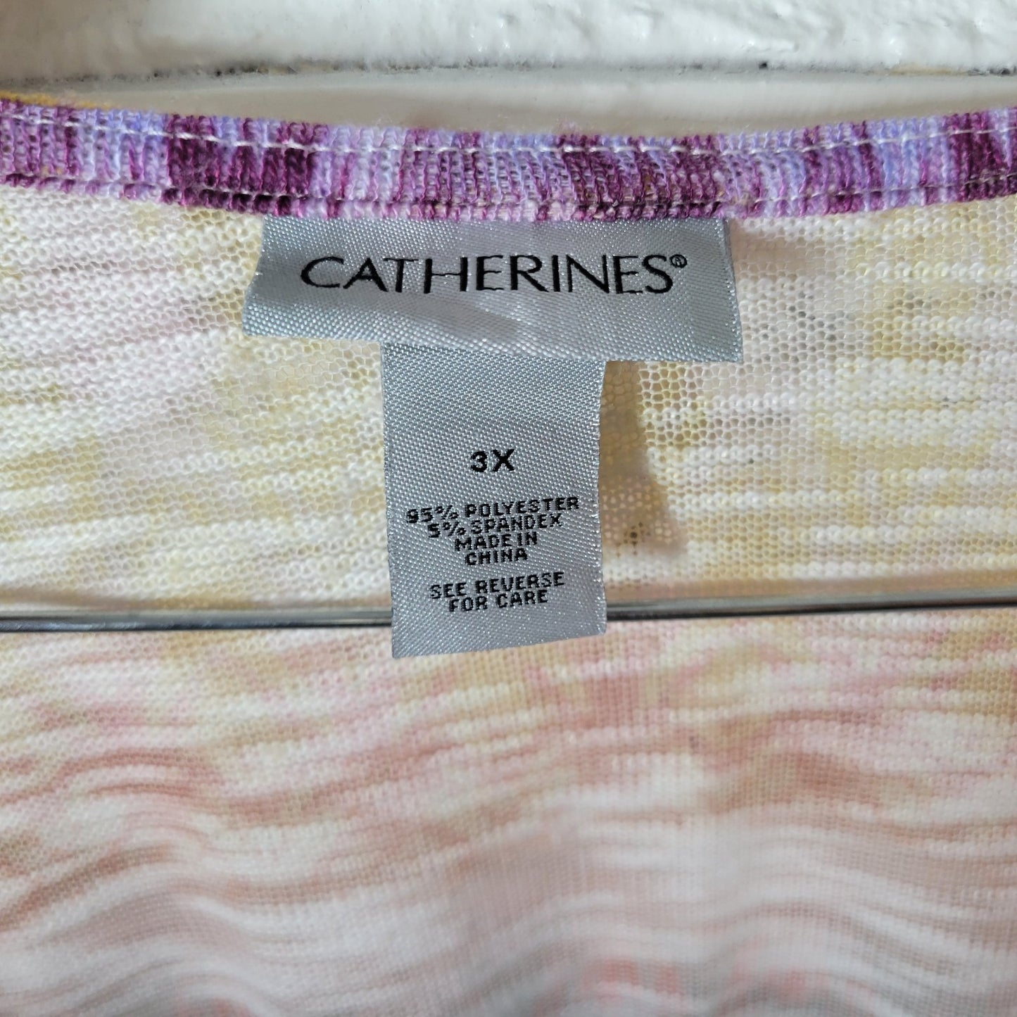 Catherines Women Top 3X Plus Cardigan Open Knit Blue Geometric Sheer Lightweight