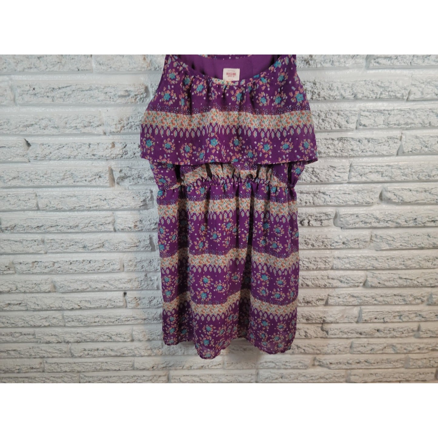 Mossimo Women Dress Extra Large Slim Mini Spaghetti Strap Purple Floral Comfy