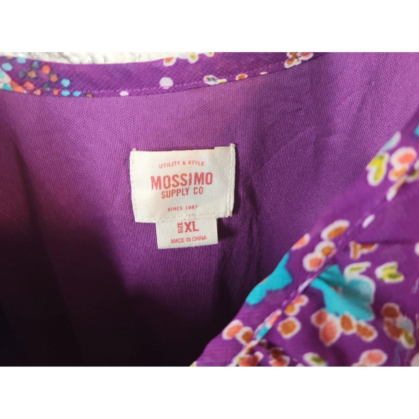 Mossimo Women Dress Extra Large Slim Mini Spaghetti Strap Purple Floral Comfy