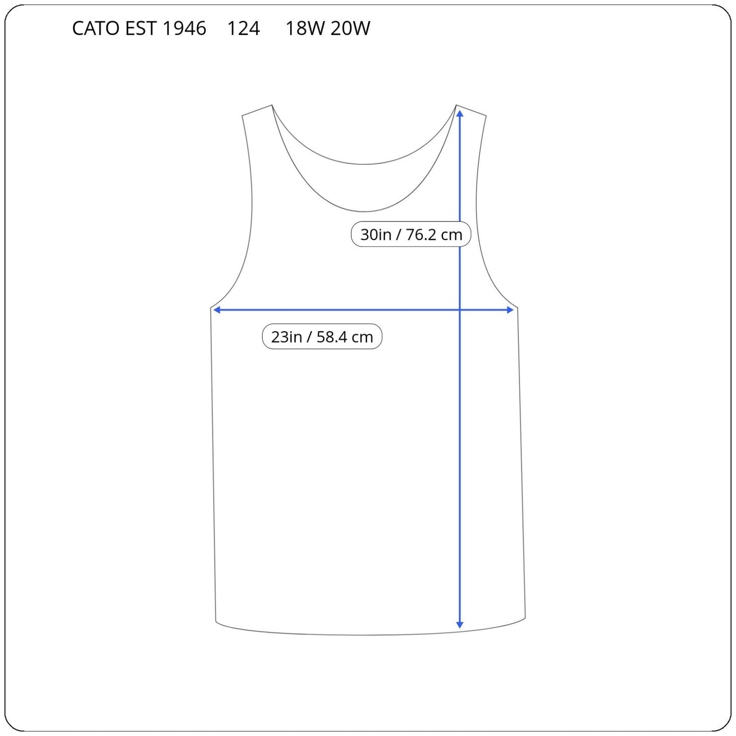 Cato Est 1946 Womens 18W 20W Orange Blue Geometric Crochet Trim Tank Top Stretch