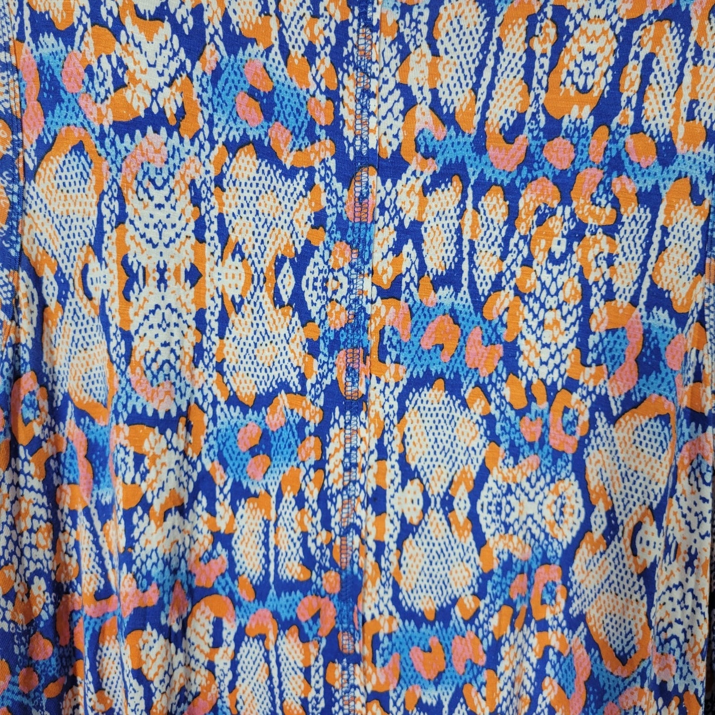 Cato Est 1946 Womens 18W 20W Orange Blue Geometric Crochet Trim Tank Top Stretch