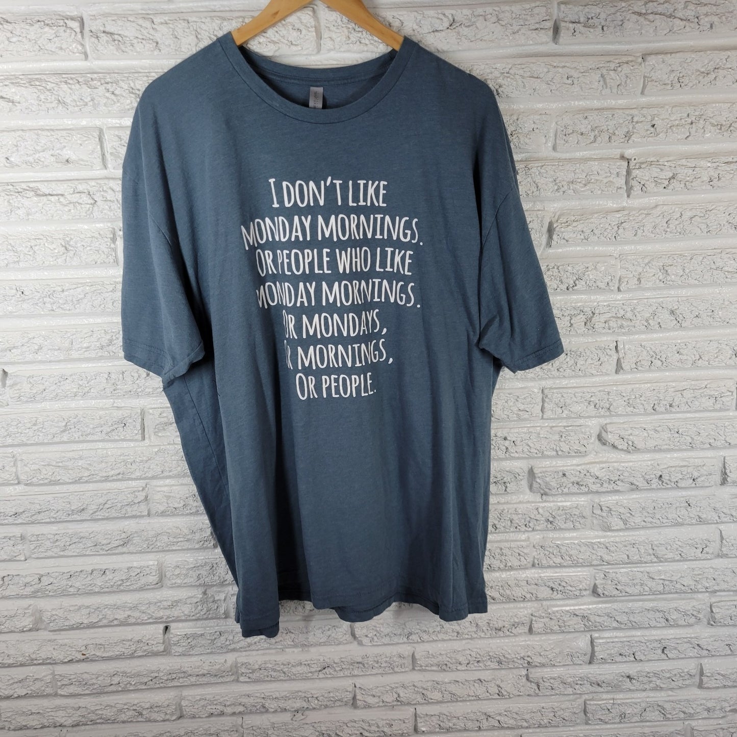 Next Level Monday Mornings 3XL Blue Cotton Blend Stretch Crew Neck BLU237E