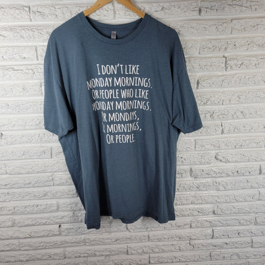 Next Level Monday Mornings 3XL Blue Cotton Blend Stretch Crew Neck BLU237E