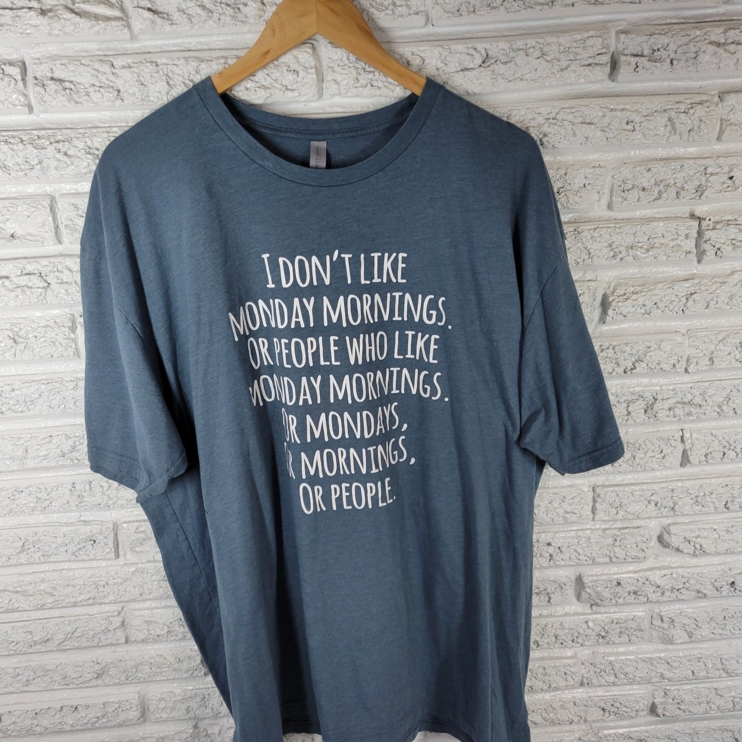 Next Level Monday Mornings 3XL Blue Cotton Blend Stretch Crew Neck BLU237E