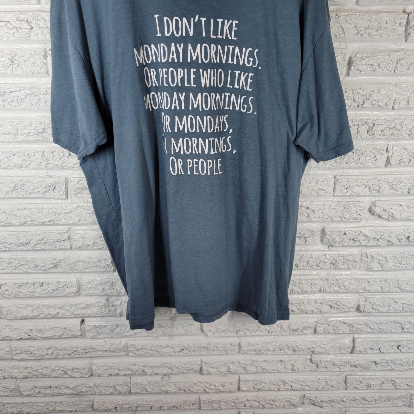 Next Level Monday Mornings 3XL Blue Cotton Blend Stretch Crew Neck BLU237E