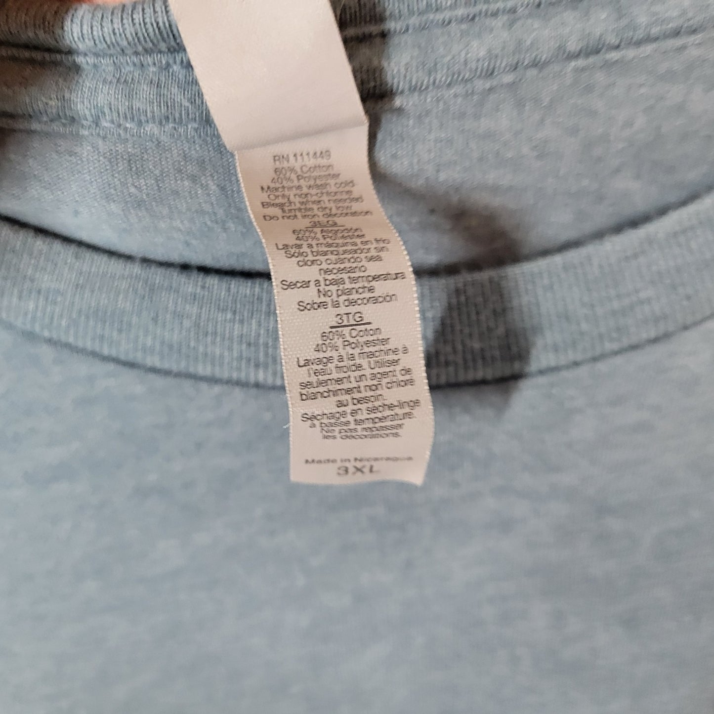 Next Level Monday Mornings 3XL Blue Cotton Blend Stretch Crew Neck BLU237E