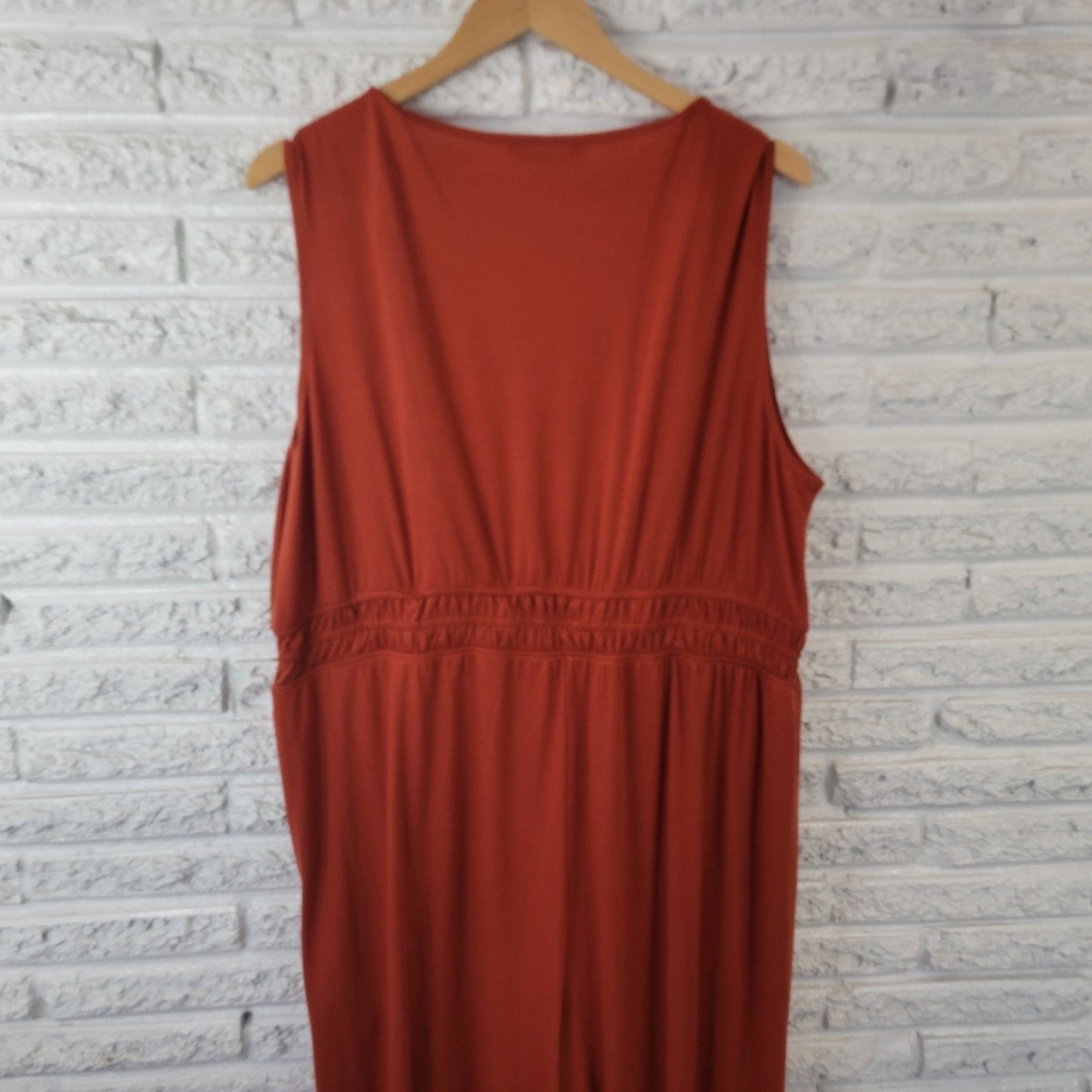 Bloomchic Womens Jumpsuit 18 20 Plus Capri Sleeveless Burnt Orange Harem Pockets