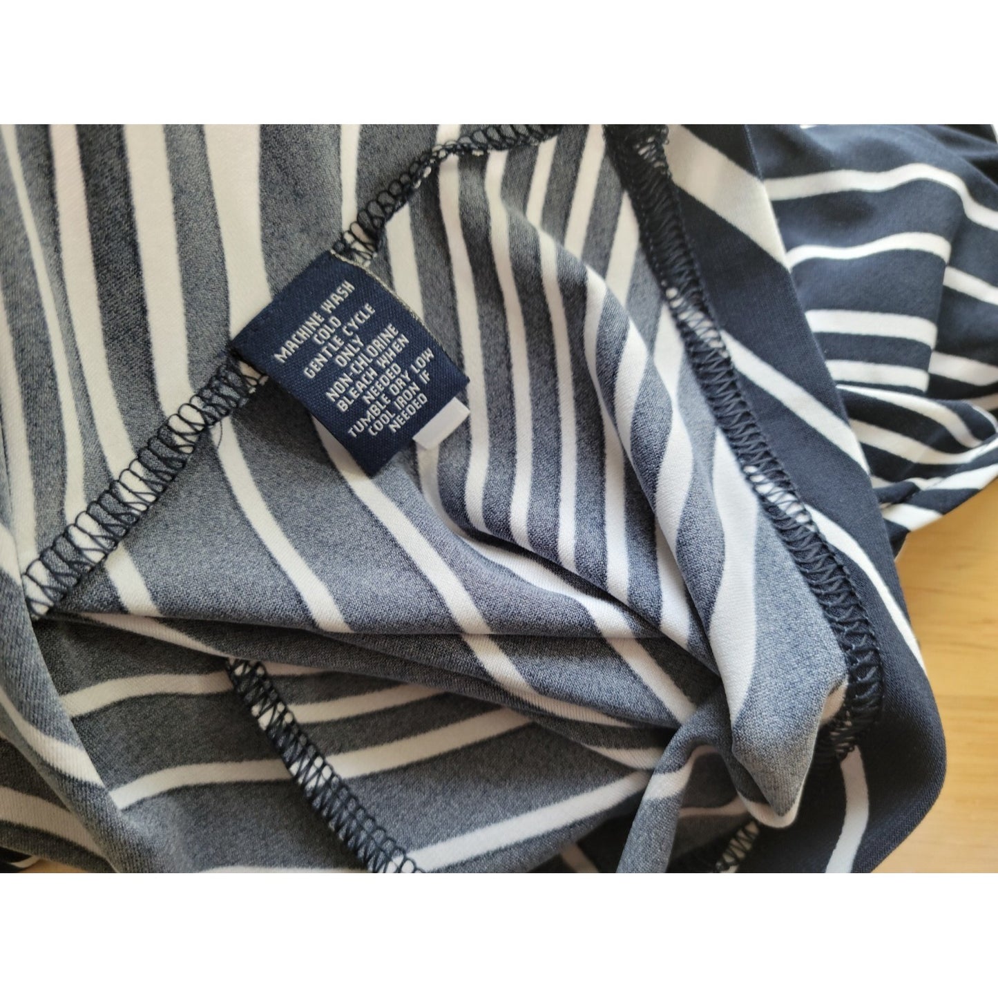 Chaps Womens Top 2X Plus Draped Boat Neck Sleeveless Blue Stripe Career Casual