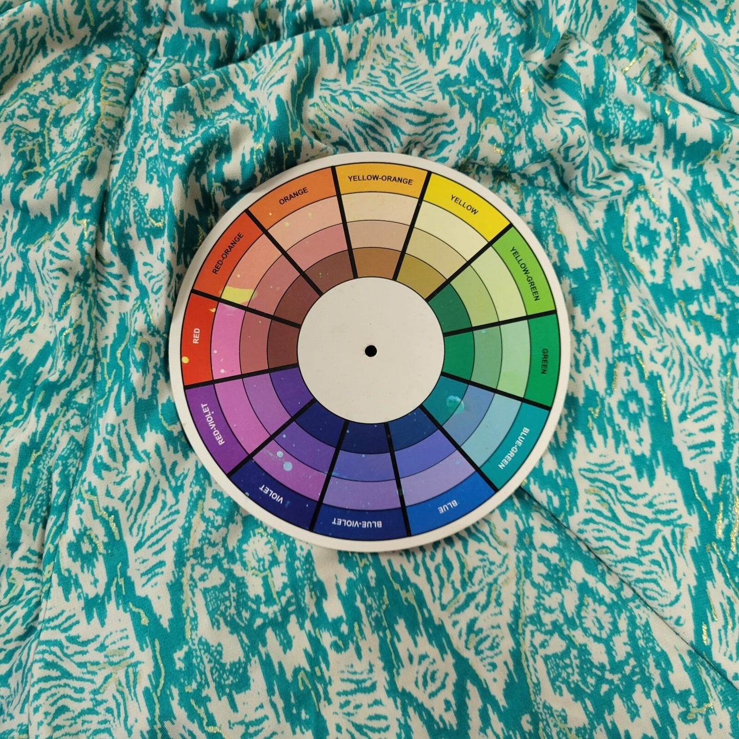 Iman Womens Pants 2X Plus Long Palazzo Pull On Blue Watercolor Poly Blend