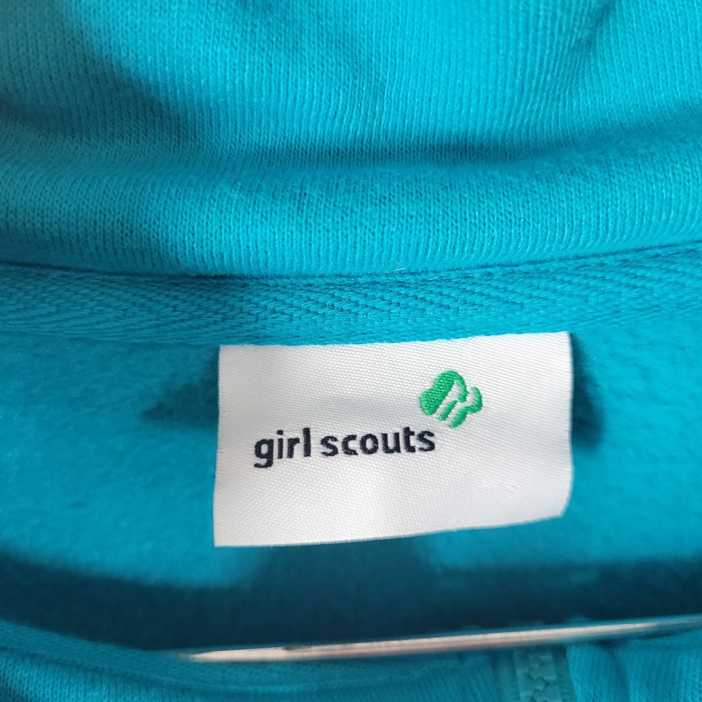 Girl Scouts Leader Womens Sweatshirt 4X Plus Quarter Zip Blue Green Embroidered