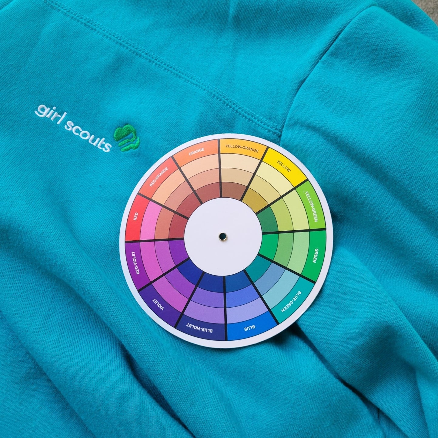 Girl Scouts Leader Womens Sweatshirt 4X Plus Quarter Zip Blue Green Embroidered