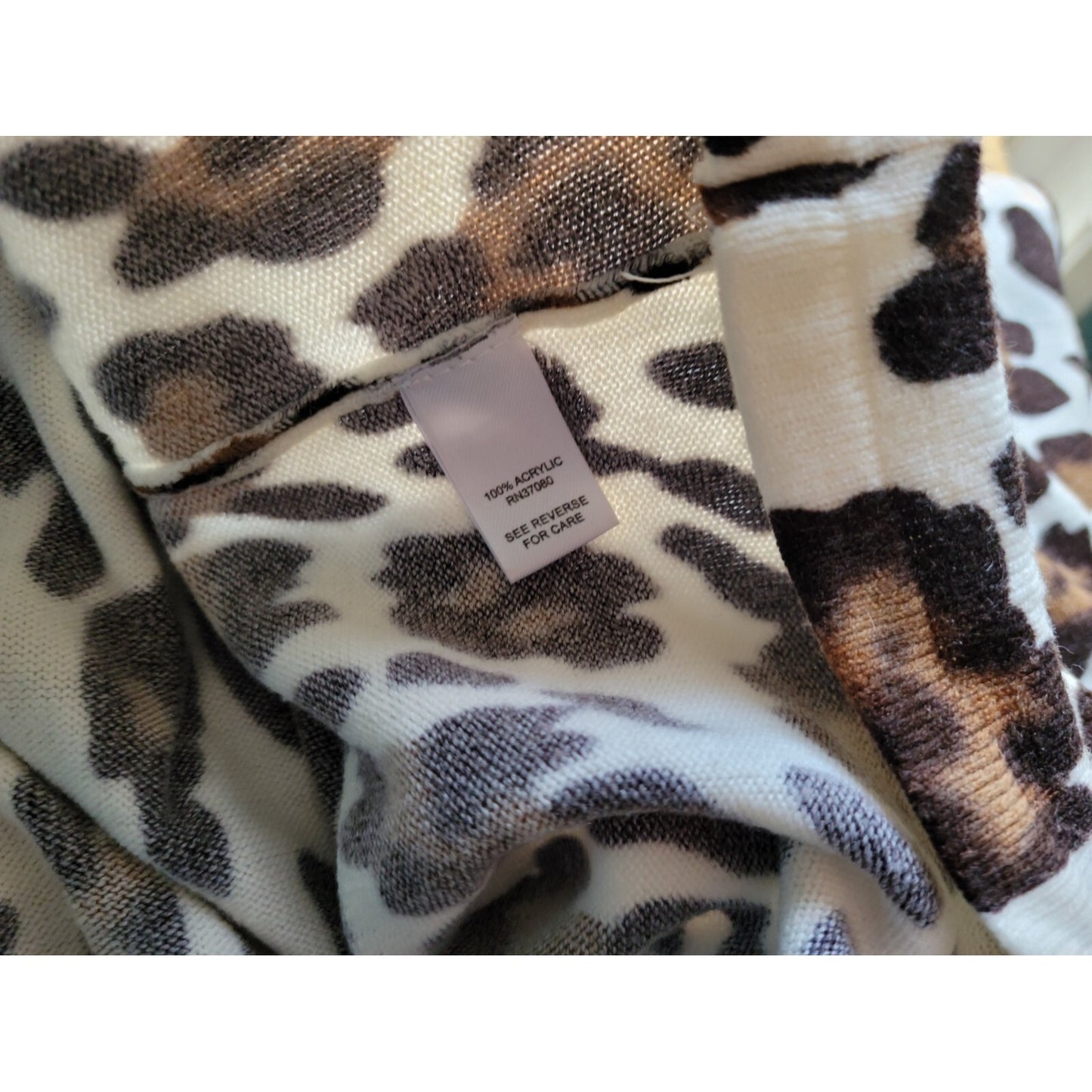 Cato Womens Sweater 18W 20W Plus Pullover 3/4 Sleeve Acrylic Brown Animal Print