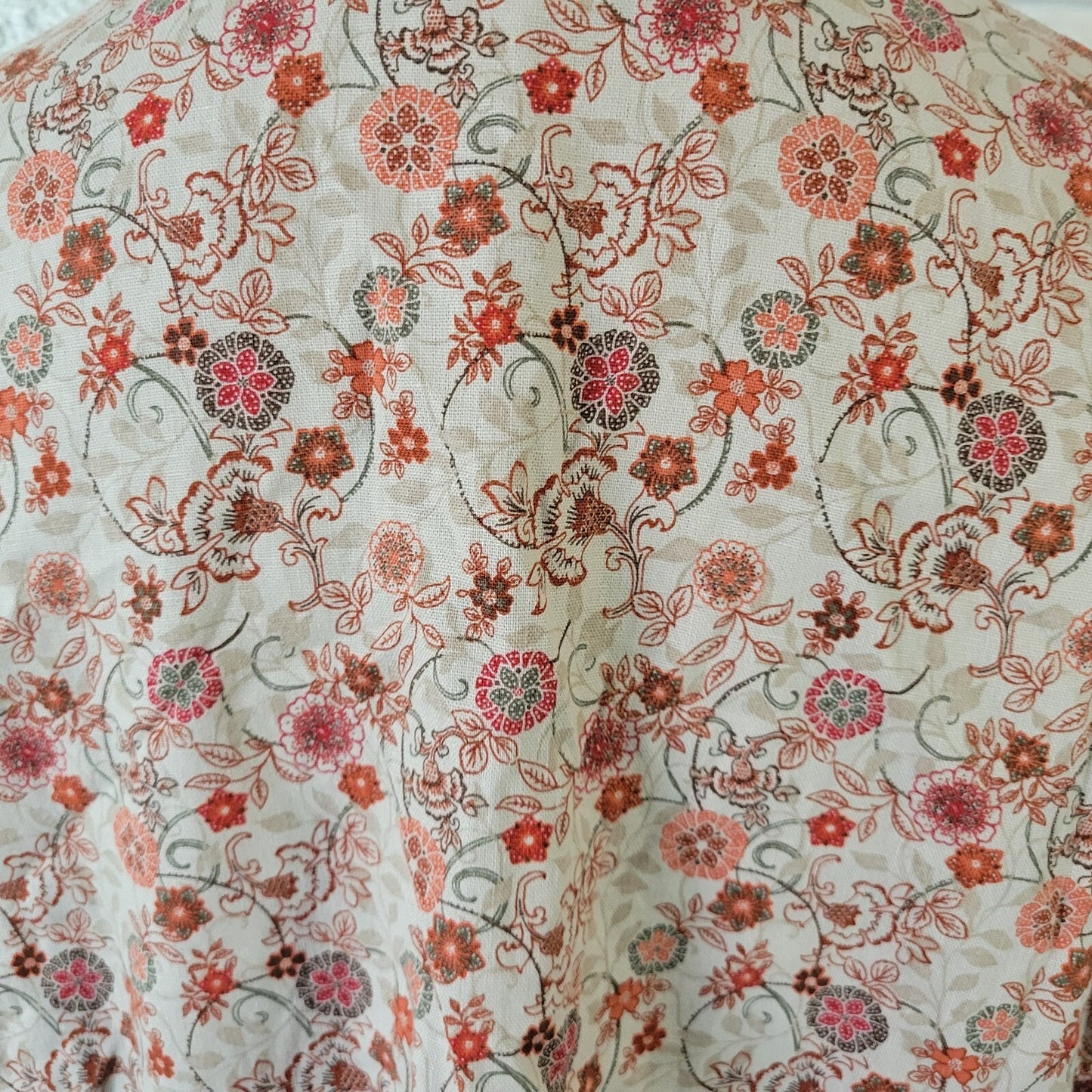 CJ Banks Womens Top 1X Plus Short Sleeve Red Floral Linen Rayon Lightweight