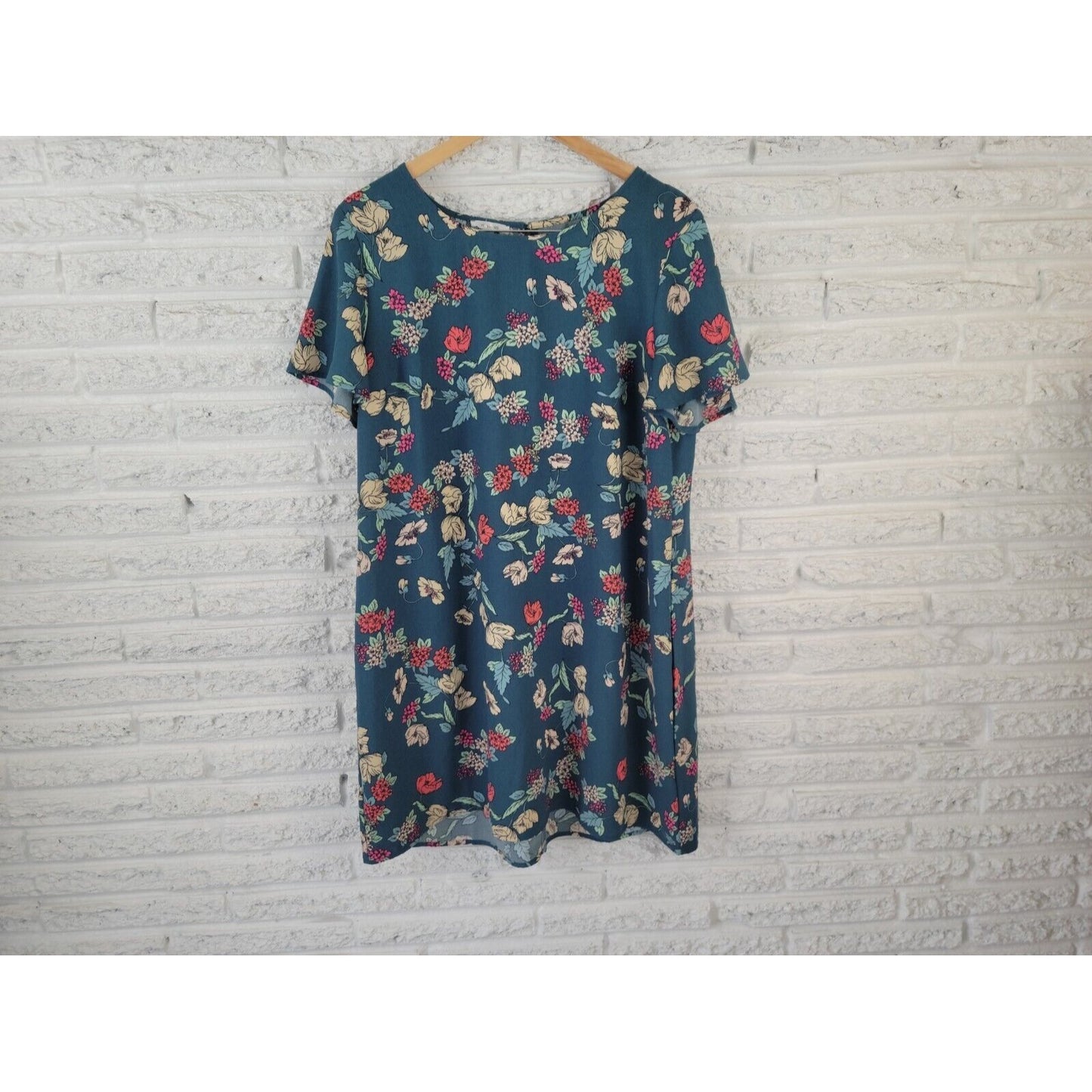 Maurices Womens Dress Extra Large Mini Short Flutter Sleeve Polyester Keyhole