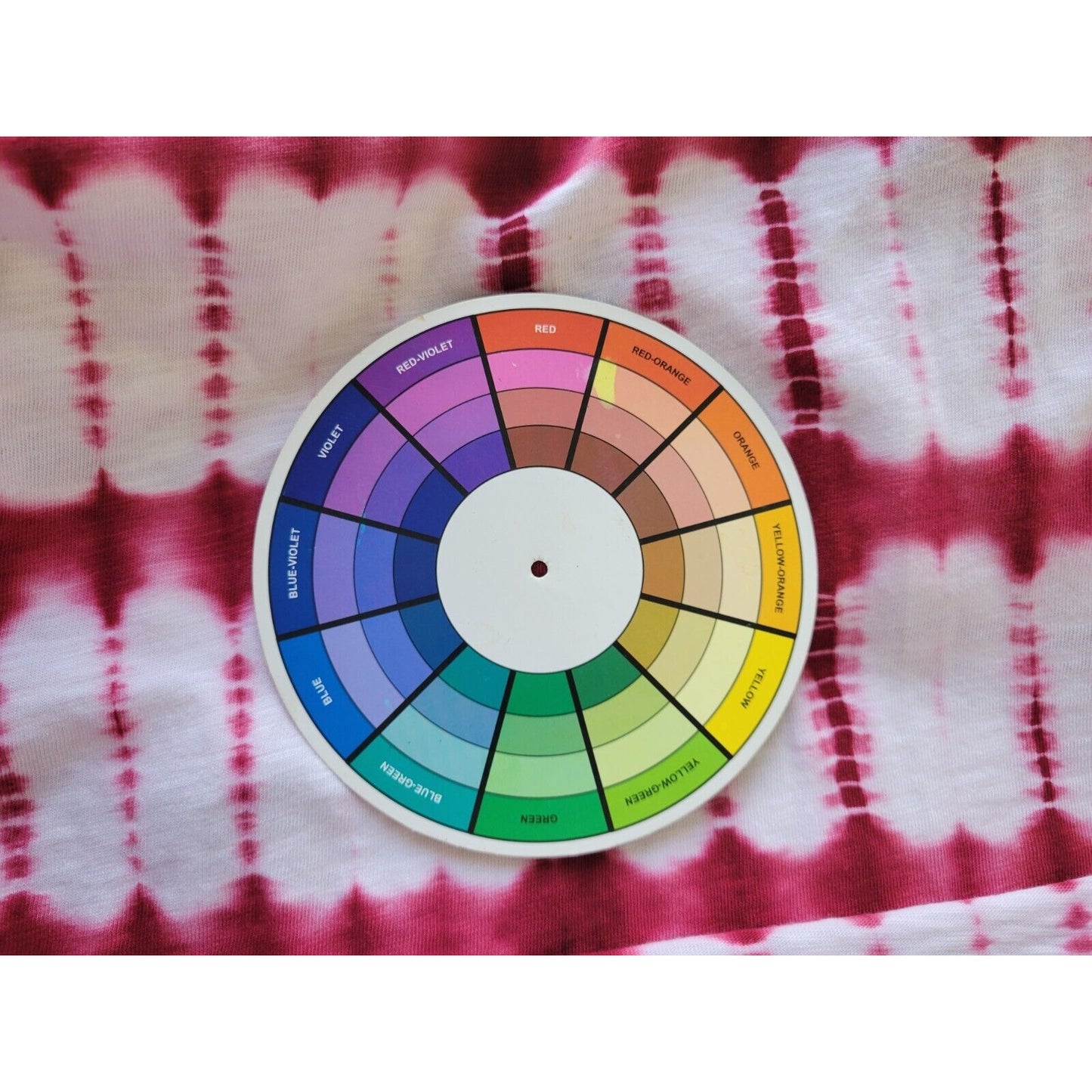 Chicos Womens Top 3 Standard Extra Large XL 3/4 Sleeve Pink Tie Dye Cotton Blend